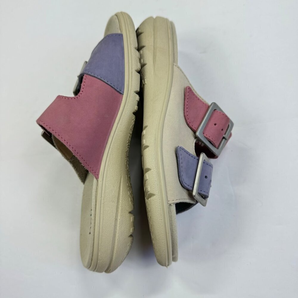 Hotter Sunny Nubuck Sandals Slides PInk Purple Beige Size 6 Comfort Concept - Picture 9 of 10